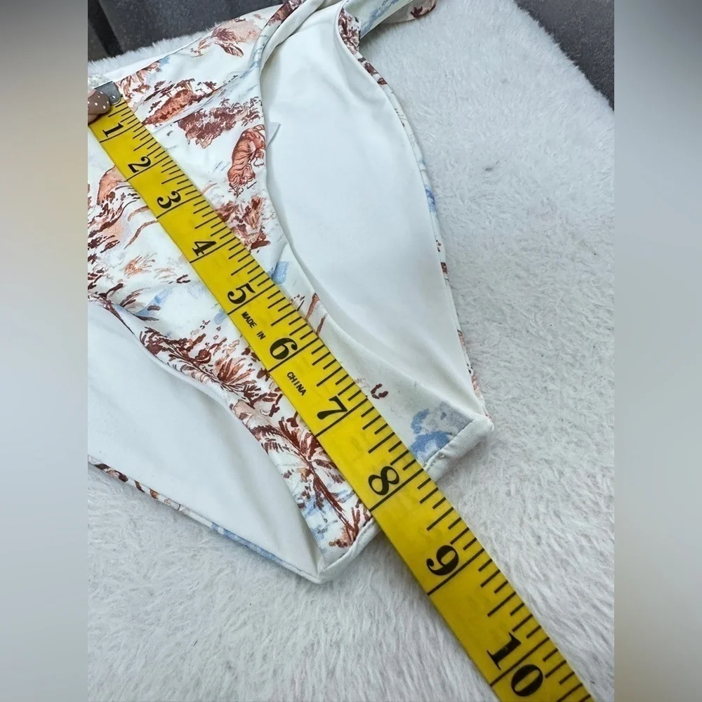 NWOT L*Space Classic Reversible Tropical Print Cream & Brown Sz M